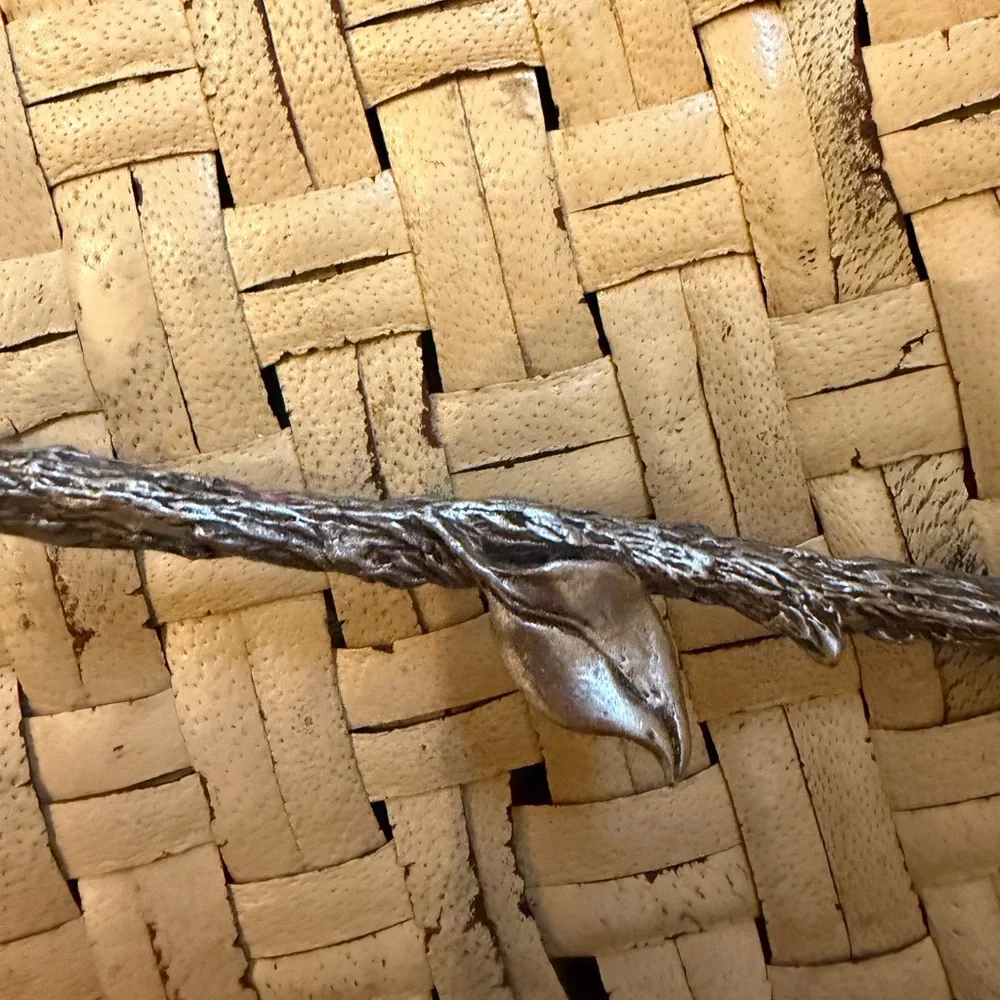 Vintage pewter candle, snuffer bird on branch and birdhouse 6 inches